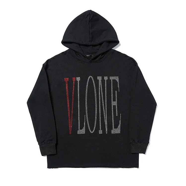 Vlone Hoodie Men's Sweater Male and Female Large Size Retro Sports LooseFitting Hoodie