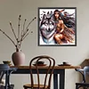 (40*40cm)Girl Wolf - Full Round Drill Diamond Painting