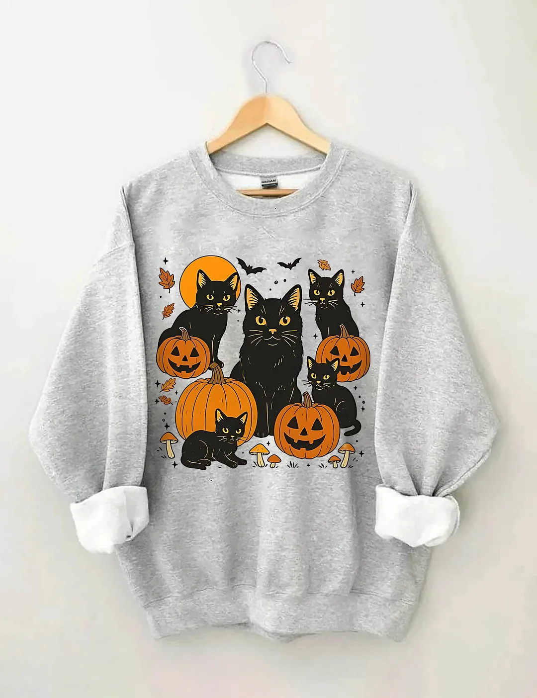 Halloween Cat And Pumpkin Sweatshirt