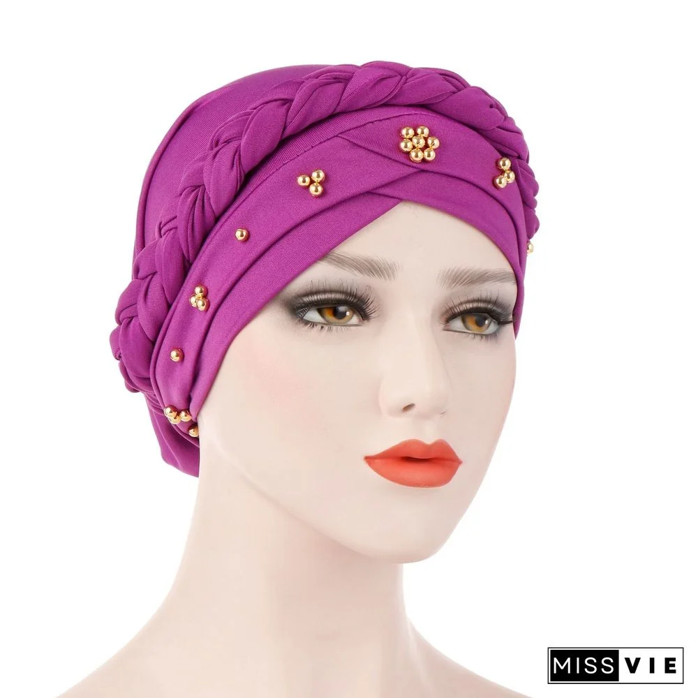 Women's Floral Printed Muslim Turban Hat Cap