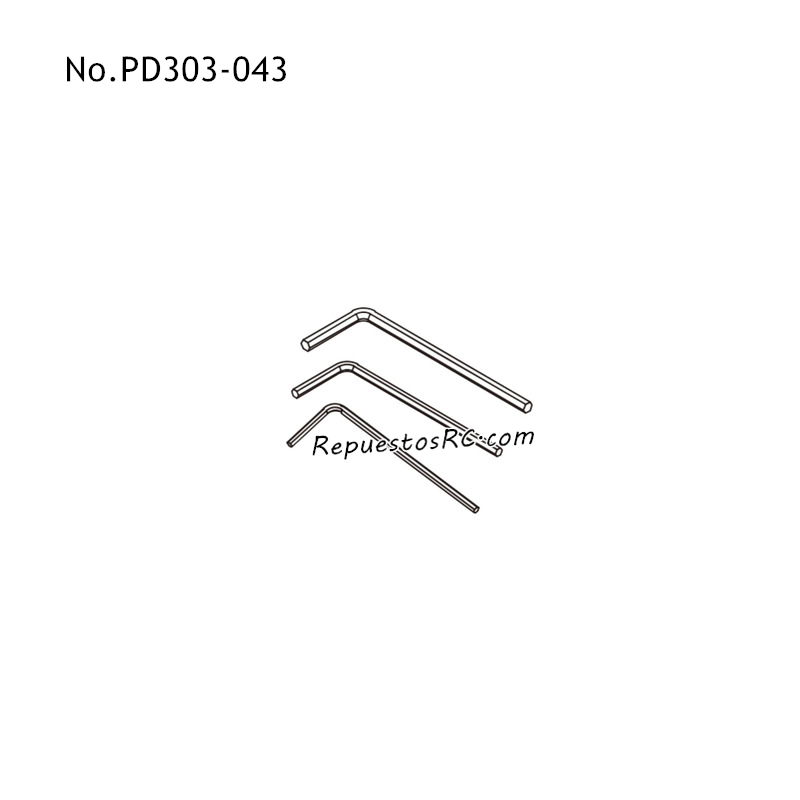 PD RACING TR16ii Piezas para Coches RC Llave Hexagonal PD303-043