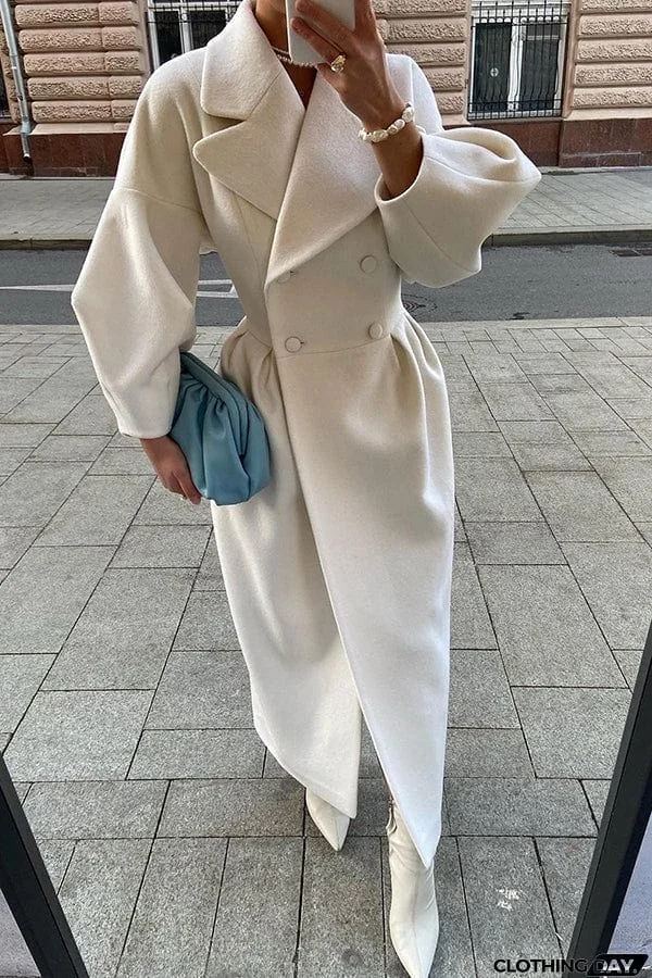 Winter Glam Contour Turndown Collar Maxi Coat