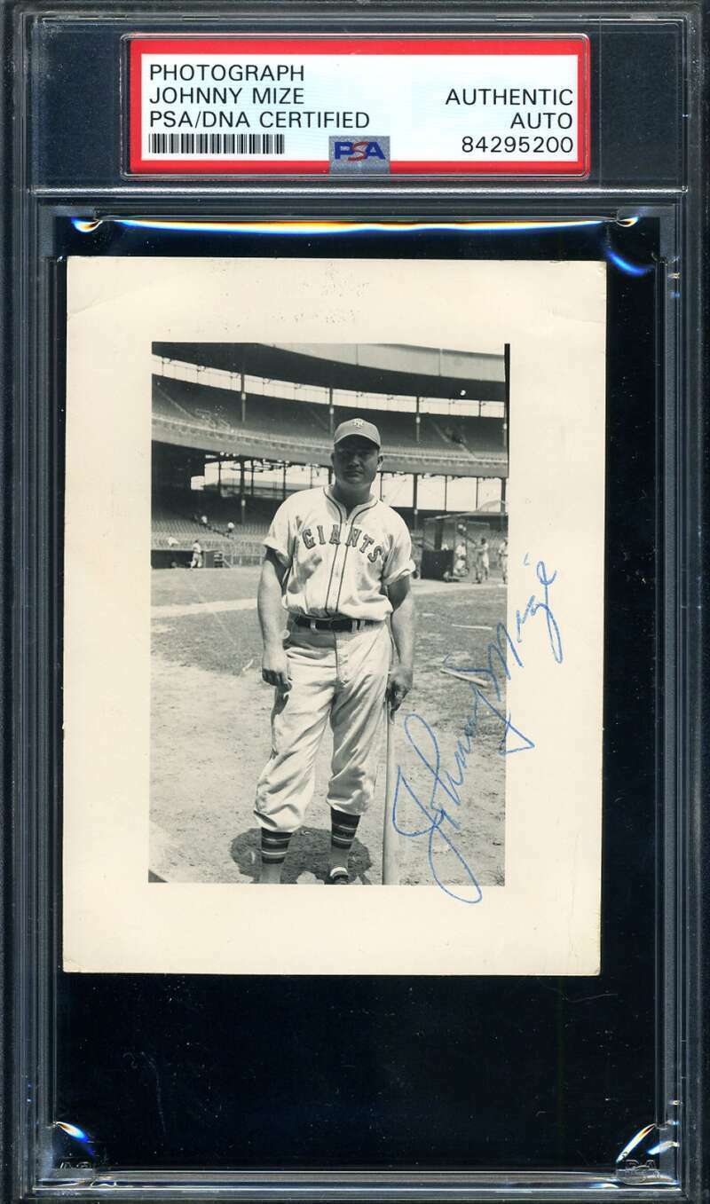 Johnny Mize PSA DNA Coa Hand Signed 1945 Original Photo Poster painting Giants Autograph