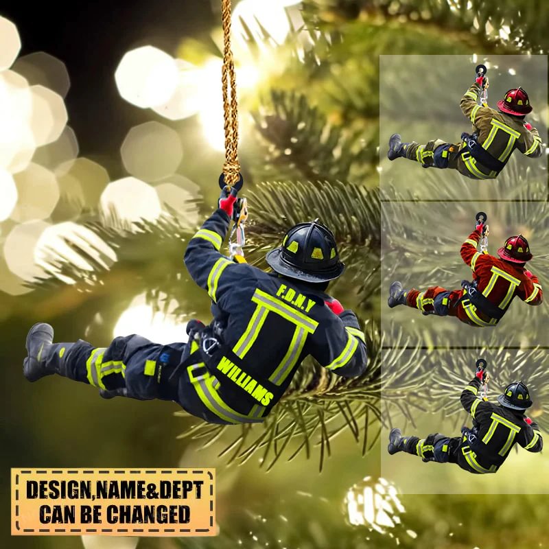 Personalized Firefighter Christmast Double-Slided Print Ornament 