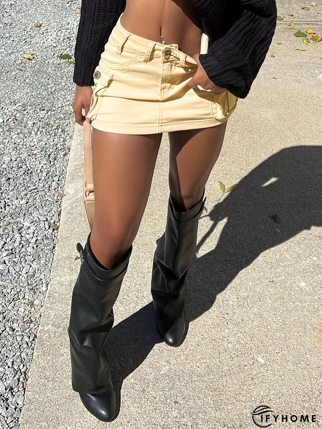 Solid Y2K Style Slim Fit Short Denim Mini Dress | IFYHOME