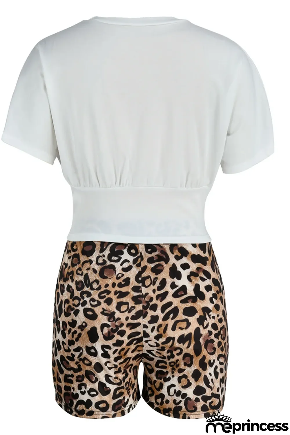 Deep Blue Casual Print Patchwork O Neck Short Sleeve Two Pieces