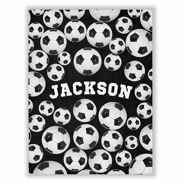 BlanketCute-Personalized Lovely Kid Soccer Blanket with Your Kid's Name | 04