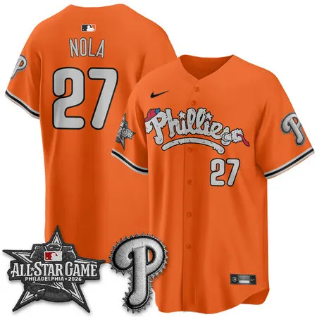 Youth Philadelphia Phillies #27 Aaron Nola Orange 2026 MLB All-Star Jersey