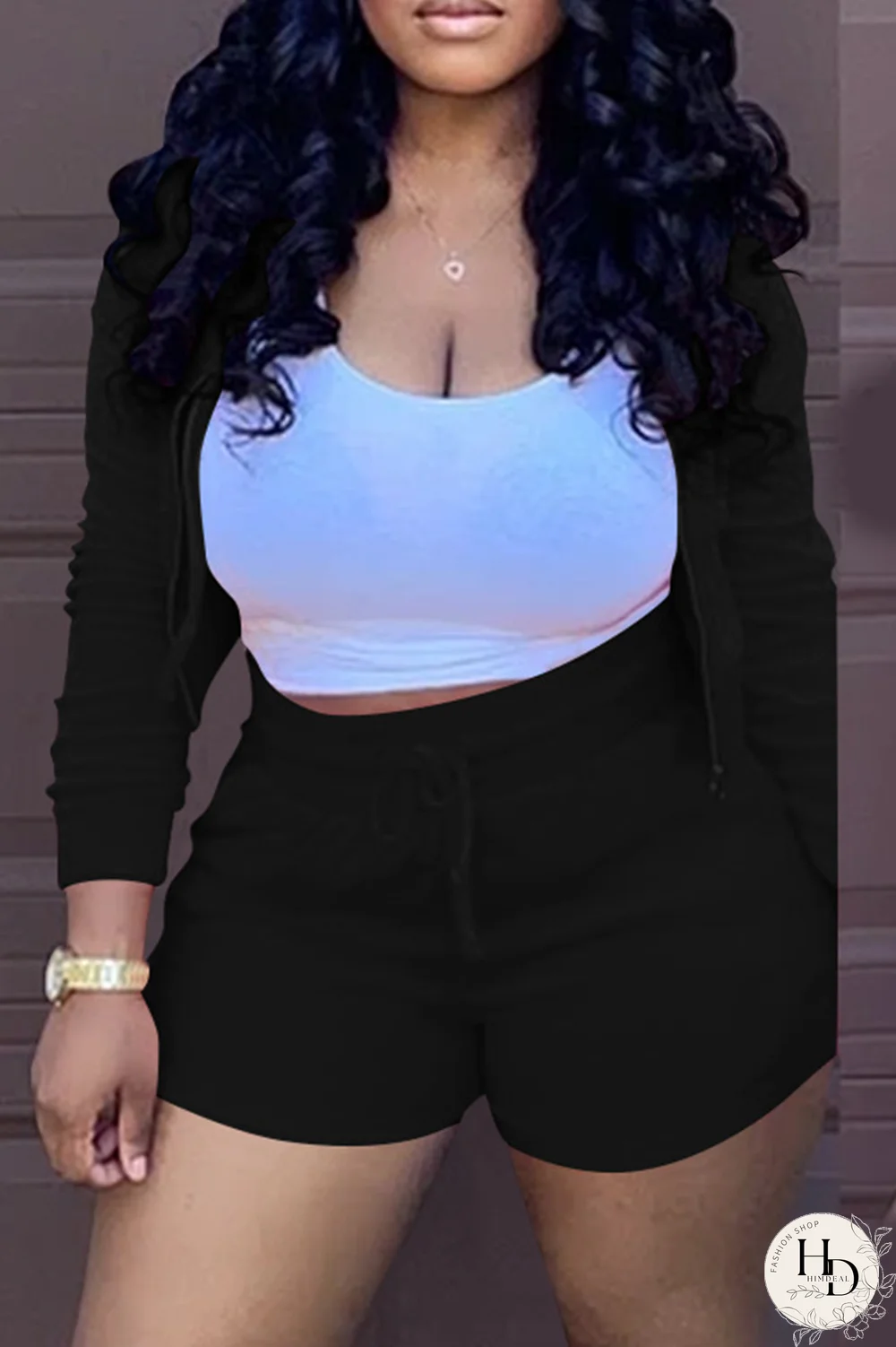 Rose Red Casual Solid Split Joint Hooded Collar Long Sleeve Two Pieces