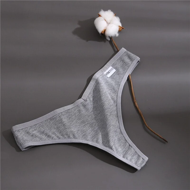 Sexy Panties Women G-string Cotton Feamle Underwear Panties Low Waist Thong Underpants 6 Solid Color Pantys Intimates Lingerie