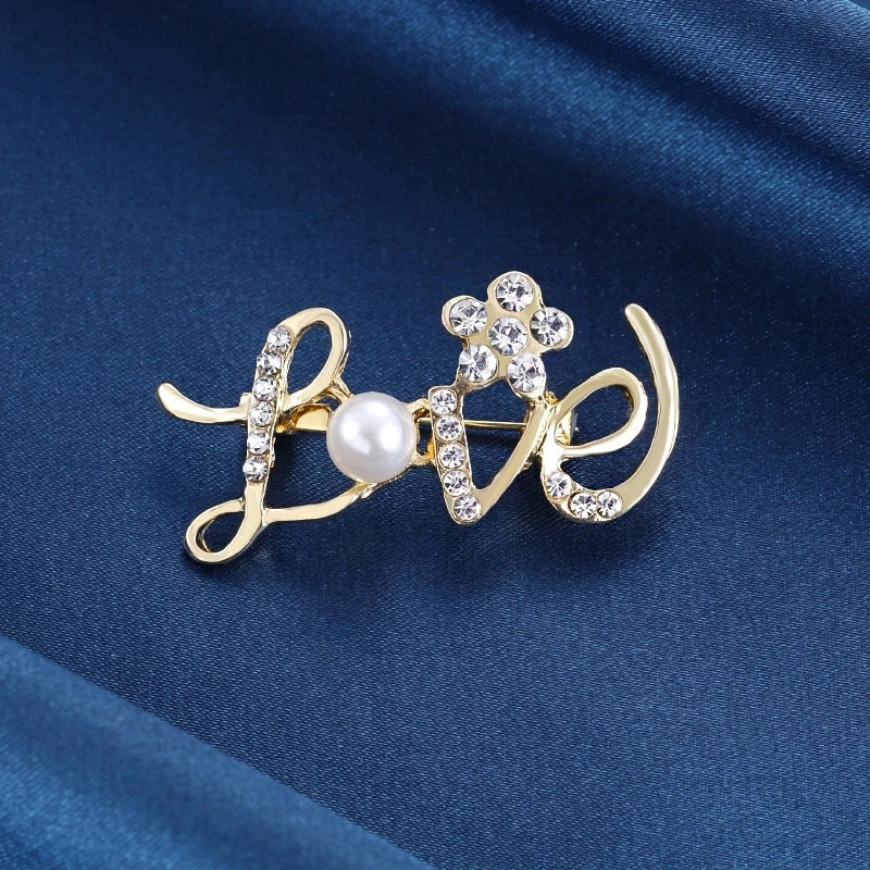 Glam Pin Geometric Alloy Inlay Artificial Pearls Rhinestones Women’S Brooches