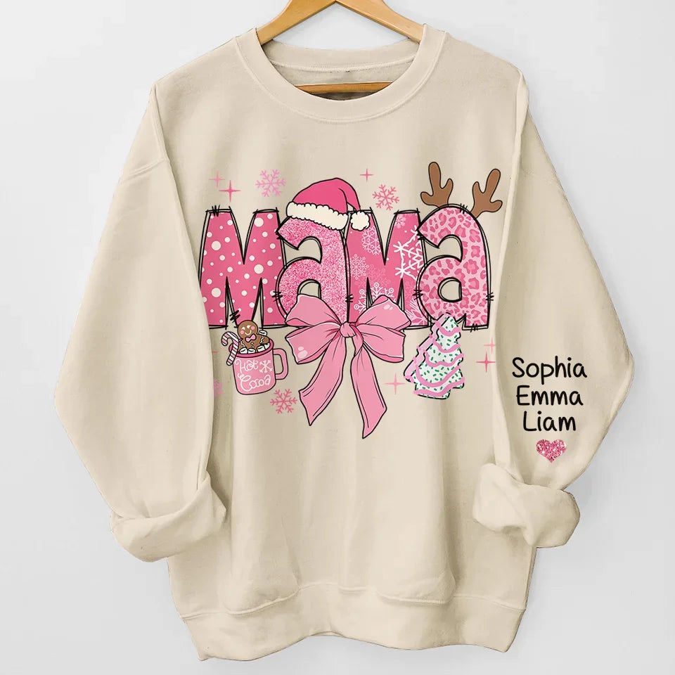 Loveyoufancy Grandkids Are The Sunshine In Grandma’s Day - Family Personalized Custom Unisex Sweatshirt With Design On Sleeve - Christmas Gift For Mom, Grandma