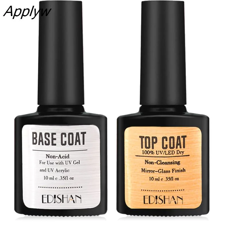 Applyw Top Coat UV Gel Y Base Coat No Wipe For Gel Nail Polish Manicure Primer Long Lasting Soak Off Gel For Nail Varnish Primer