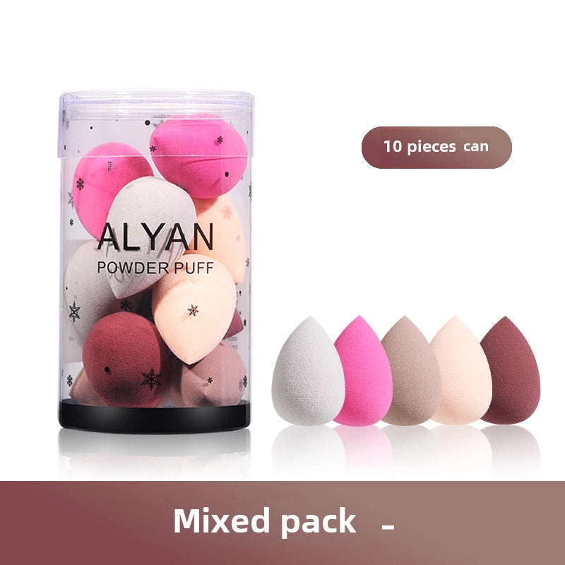 ALYAN Mini Beauty Egg Cylinder 10 Pack Soak Water Enlarged Wet And Dry Cosmetic Sponge Powder Puff Foundation BB