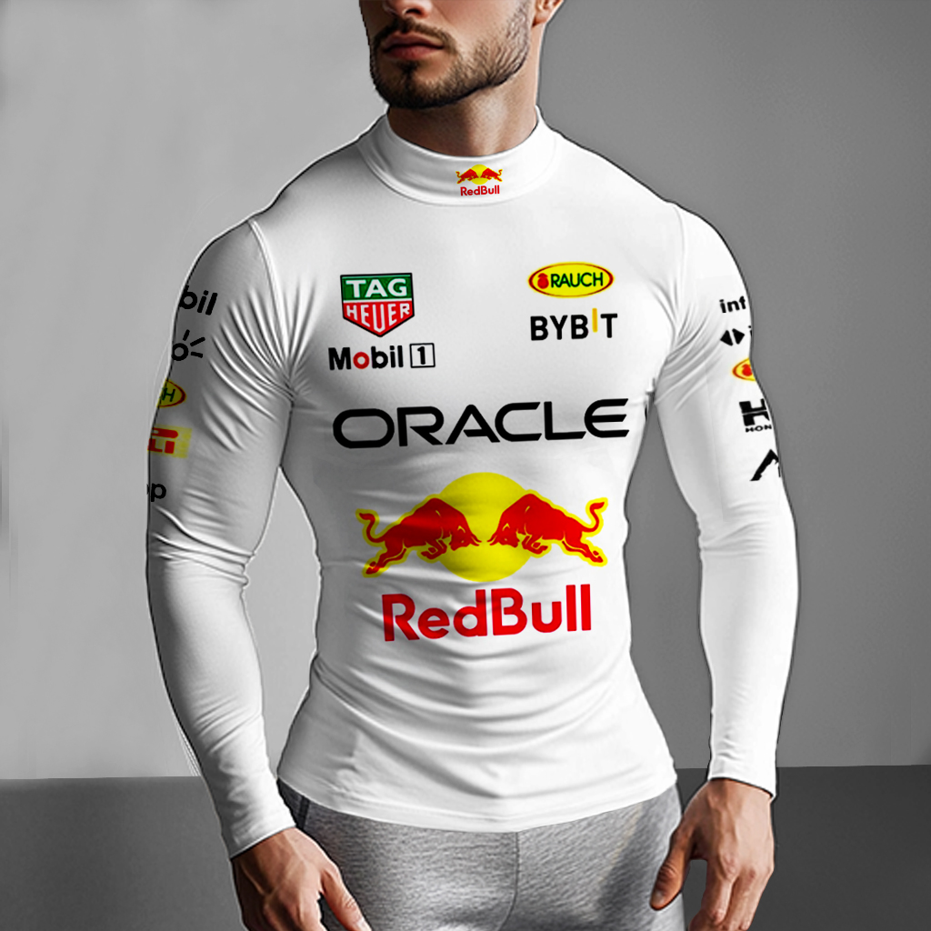 Unisex Racing Style Print Slim Fit Compression Long Sleeve T-Shirt / TECHWEAR CLUB / Techwear