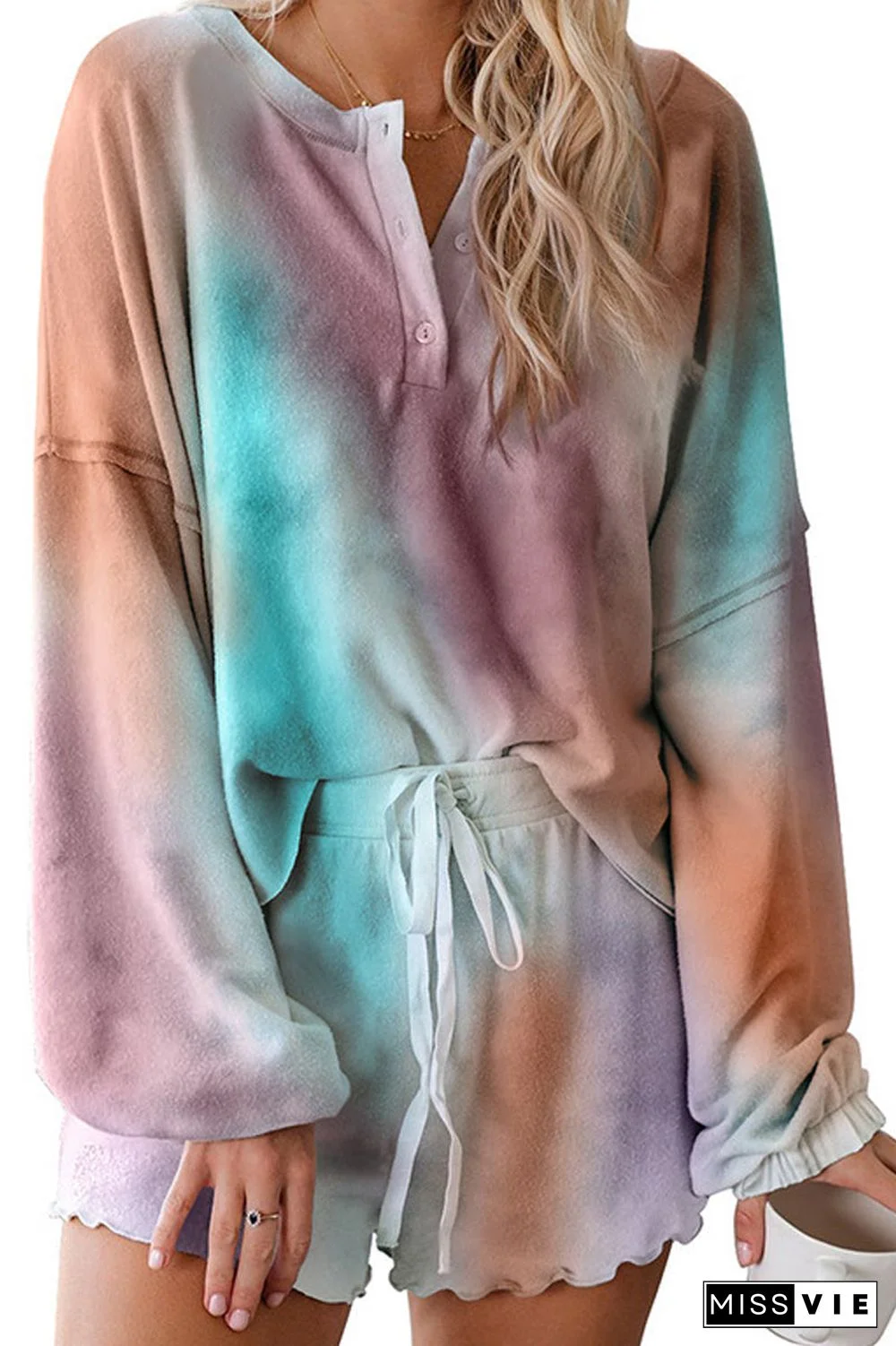 Tie Dye Ruched Two Pieces Sets