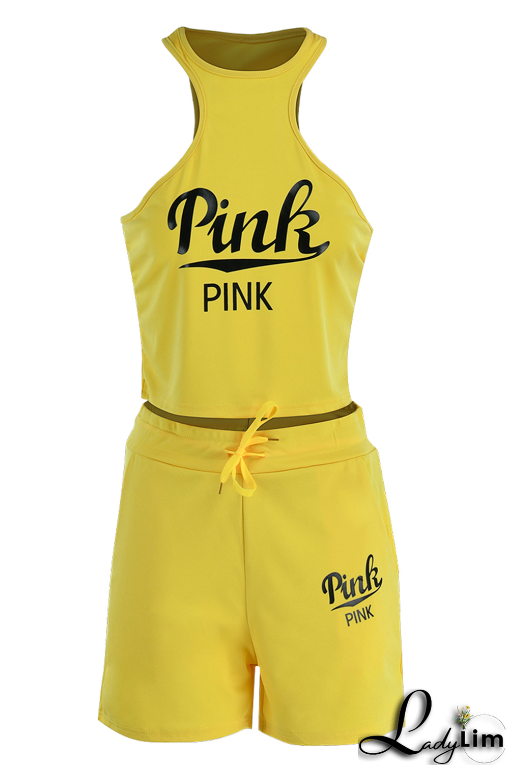 White Fashion Print Patchwork O Neck Sleeveless Two Pieces