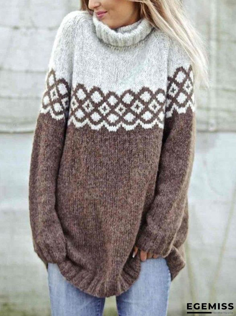 Casual Turtleneck Cotton-Blend Sweater | EGEMISS