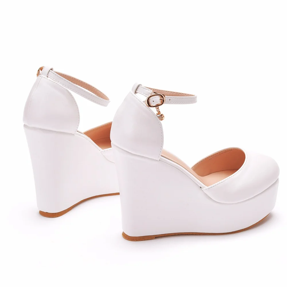 Breakj Breakj Hed Sandals Women's Summer 2025 New Comfortable White Thick-Soled Round Head High-Heeled Waterproof Table Casual Women's Sandals