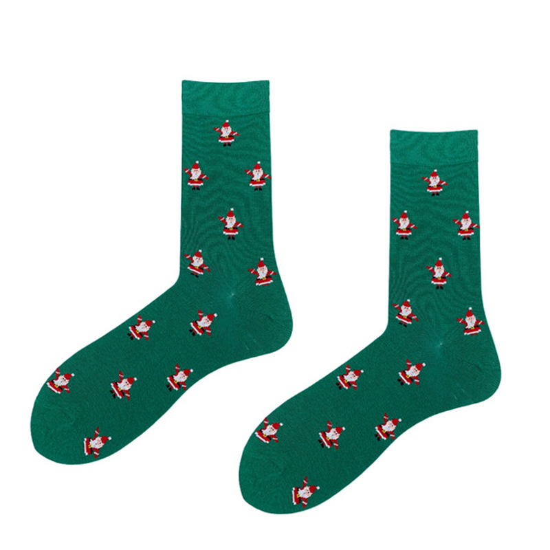 Santa Claus Elk Christmas Tree Printed Comfortable Socks - Livereid