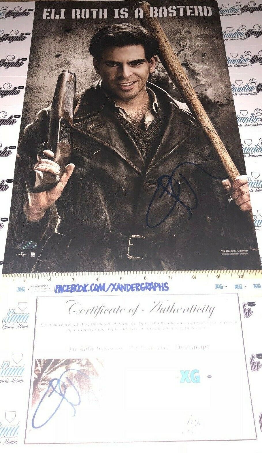 ELI ROTH INGLORIOUS BASTERDS SIGNED AUTOGRAPHED 11X17 Photo Poster paintingGRAPH DIRECTOR-COA