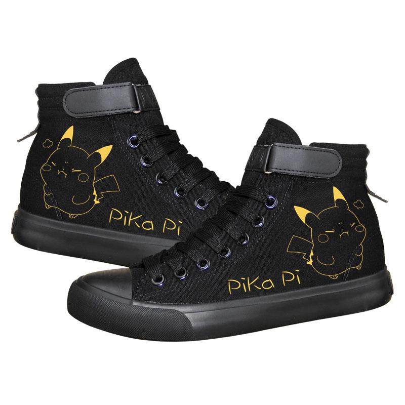 Mayoulove Anime Pocket Monster Pokemon Go Pikachu High Tops Casual Canvas Shoes Unisex Sneakers-Mayoulove