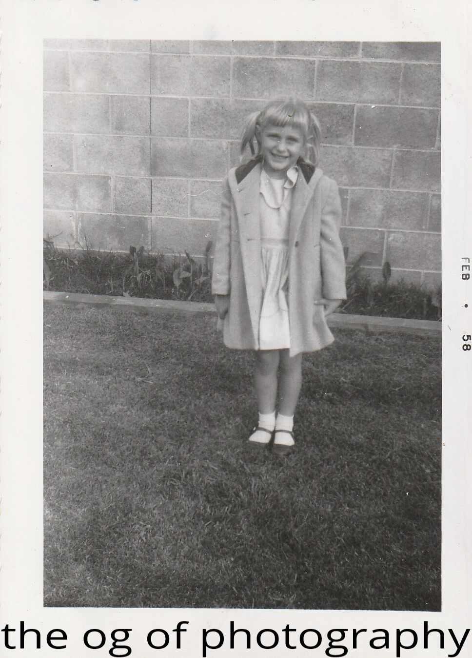 Little Girl FOUND Photo Poster painting Original BLACK and WHITE SnapshotDD 83 28