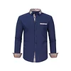 Men's Colorblock Plaid Collar Casual Super Stretch Shirt