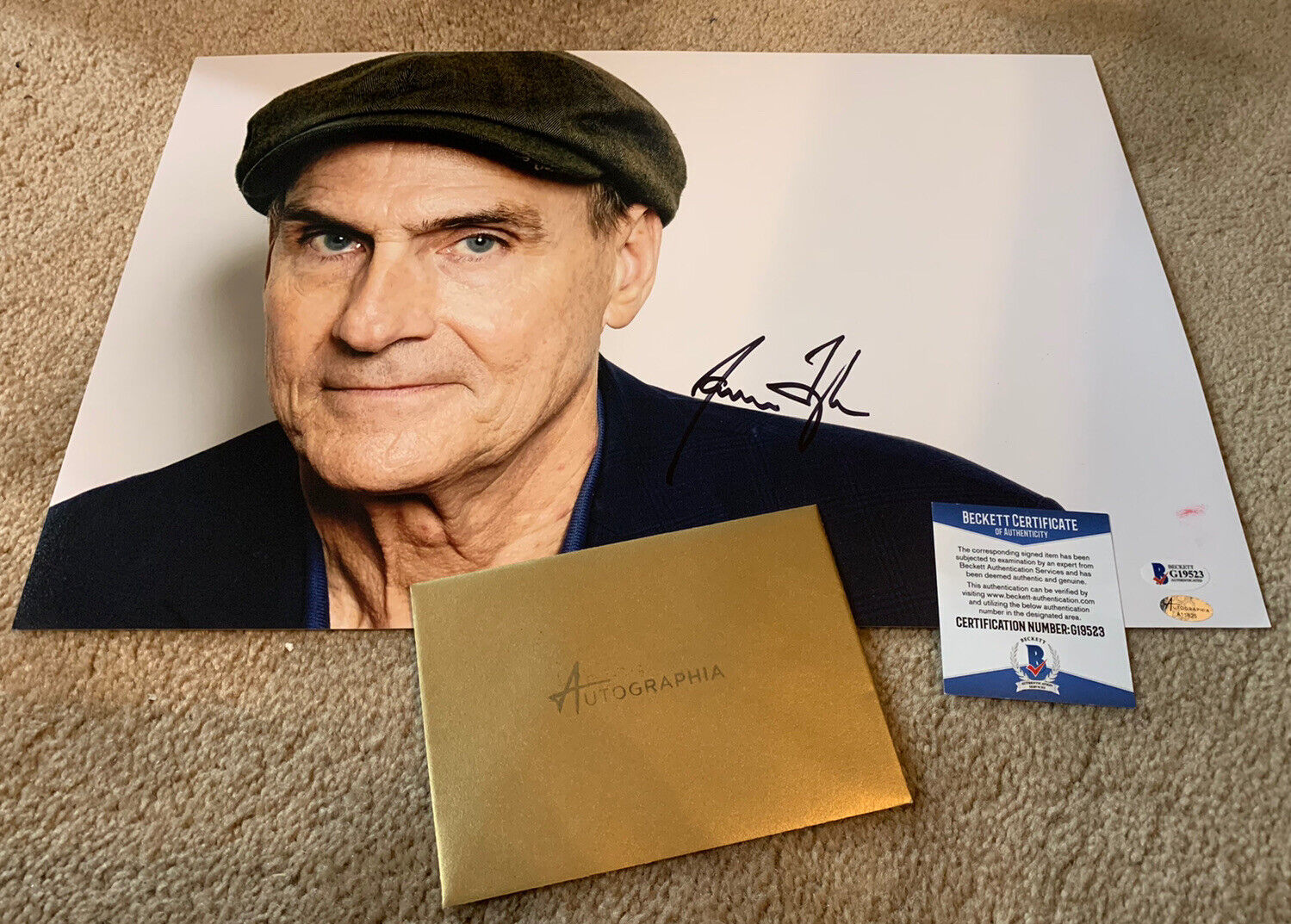 James Taylor Signed Autographed 12x18 Photo Poster painting Beckett Certified READ G2