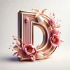 Diamond Painting -DIY Round Drill Letter D(40x40cm)