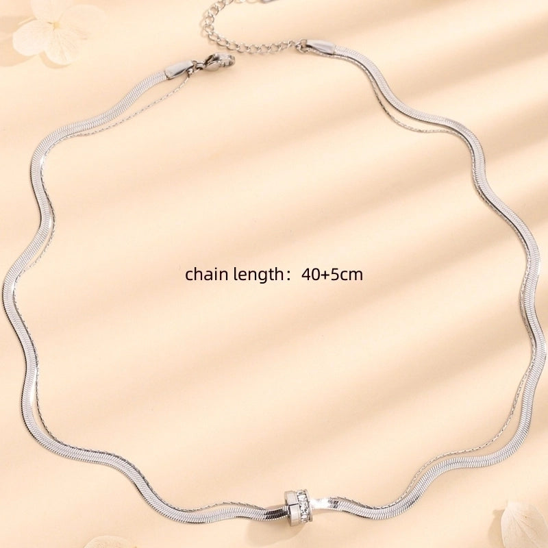 Vintage Style Solid Color 304 Stainless Steel Necklace4