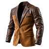 Men's Vintage Brown Leather And Suede Blazer Jacket by Inlyline