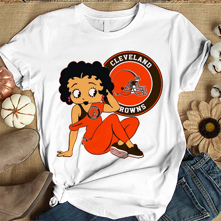 Cleveland Browns Women's White Relaxed T-Shirt
