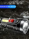 COB Flashlight IPX4 Waterproof Searchlight 4 Modes for Hiking Climbing Emergency