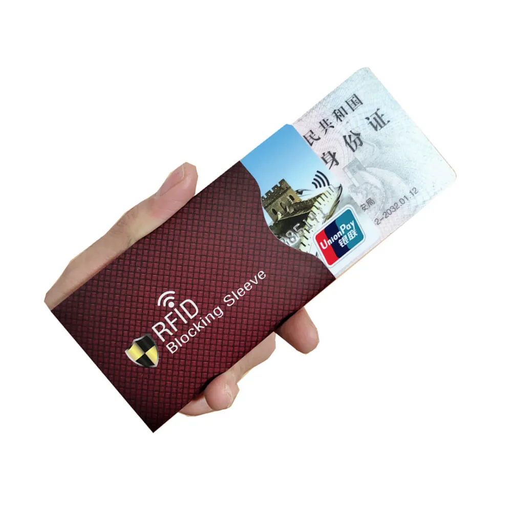 Custom Logo Printing Aluminum RFID Card Blocking Credit Card Holder Sleeves