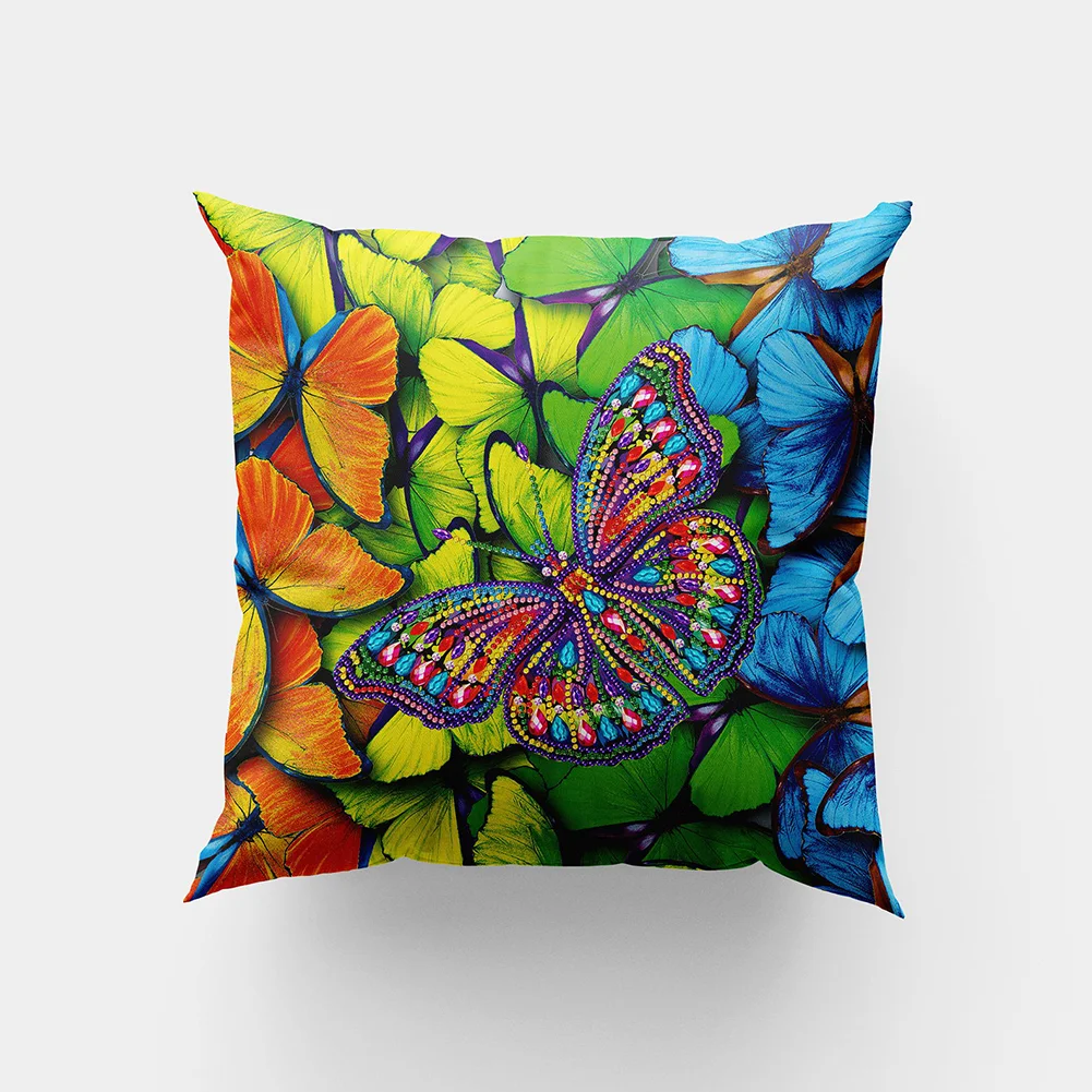 DIY Diamond Painting Pillow Case - Butterfly(30*30cm)(Single Side)
