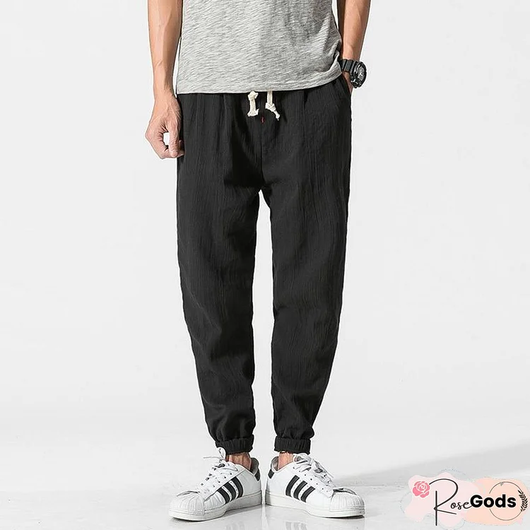 Men Casual Harem Pants Jogger Fitness Trousers