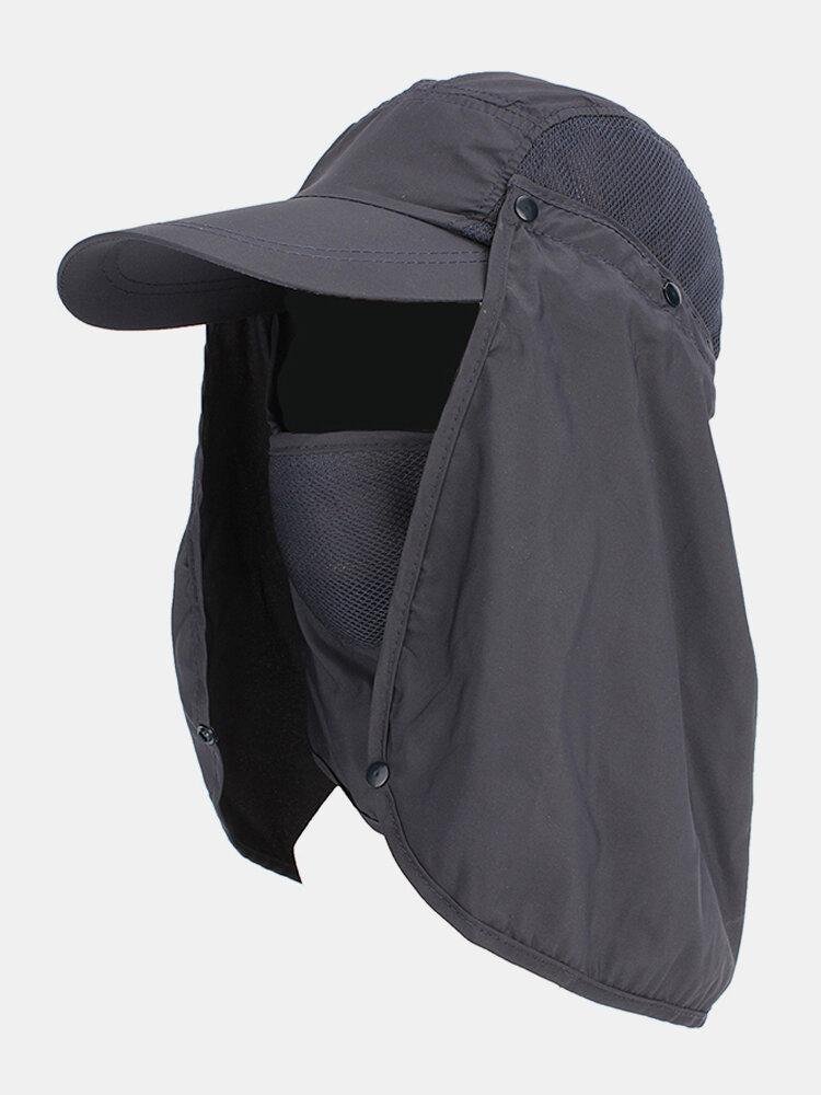 Men Women Neck Cover Sun Fishing Hat Ear Flap Bucket Outdoor UV Protection Cap