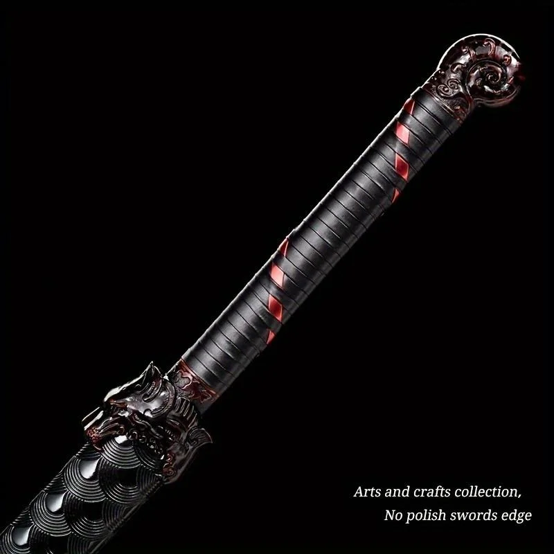 Authentic Samurai Katana Sword with Tiger Head Handle, Real Metal, Art collection