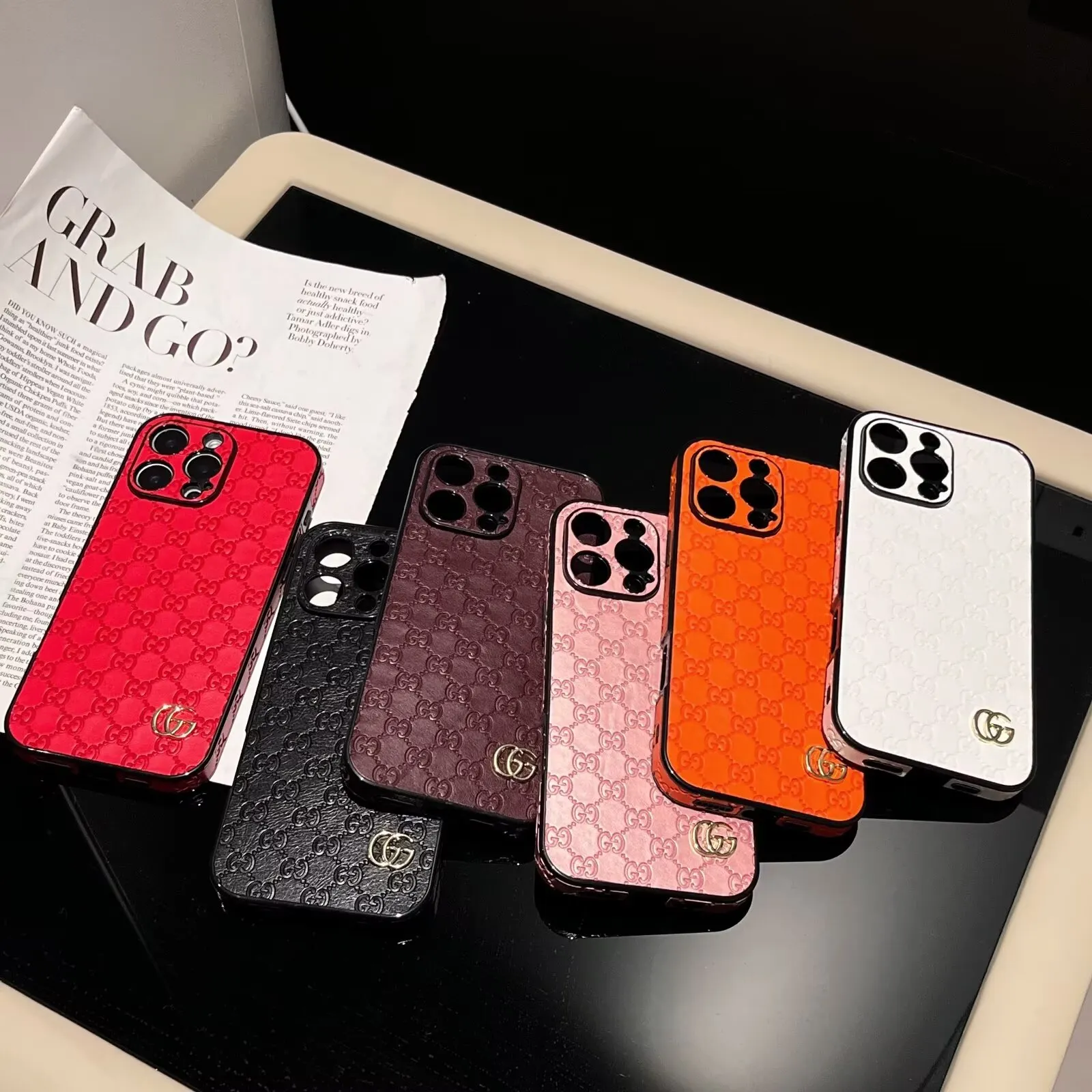 3D Gucci Ophidia GG Embossed Leather Apple iPhone Cases
