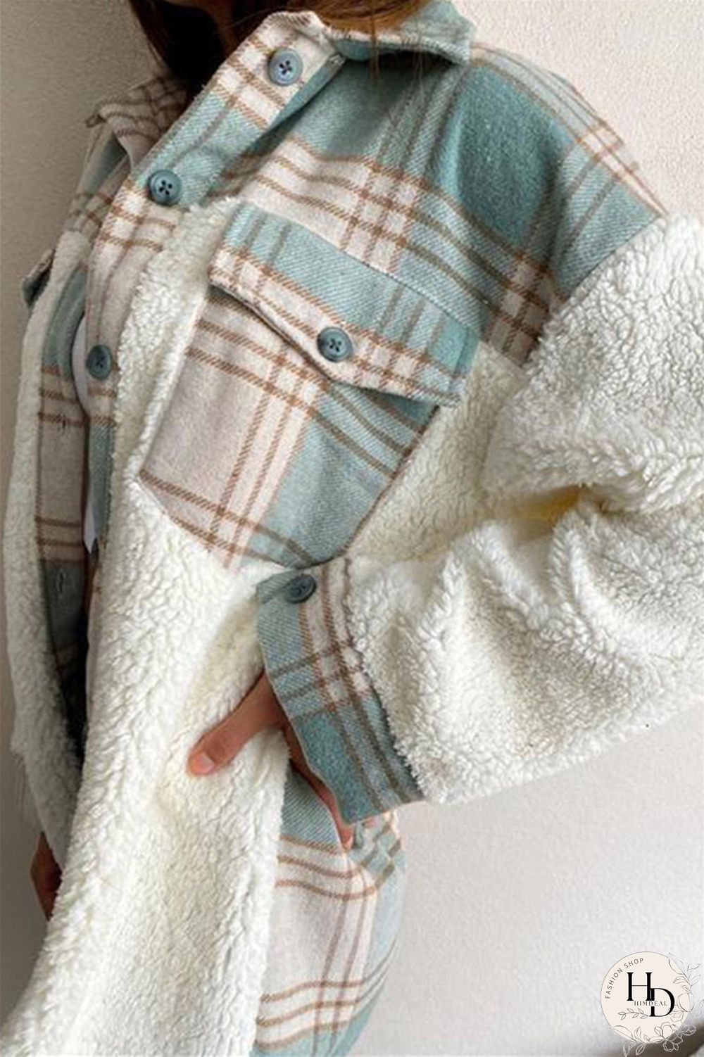 Red Fashion Casual Plaid Print Split Joint Cardigan Turndown Collar Outerwear