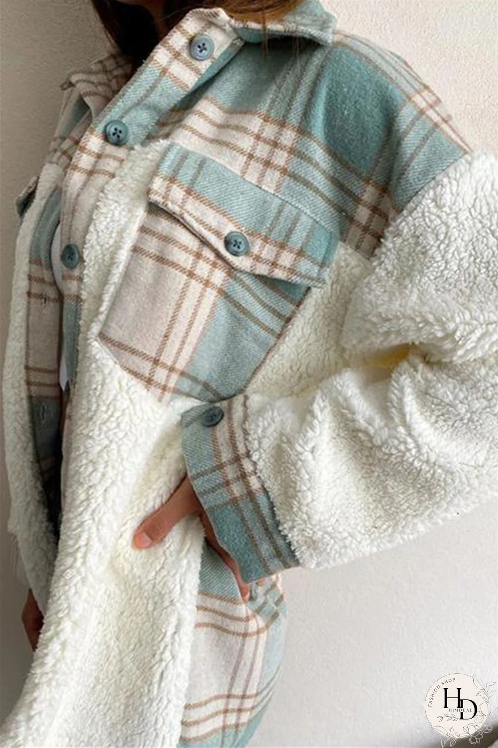 Red Fashion Casual Plaid Print Split Joint Cardigan Turndown Collar Outerwear