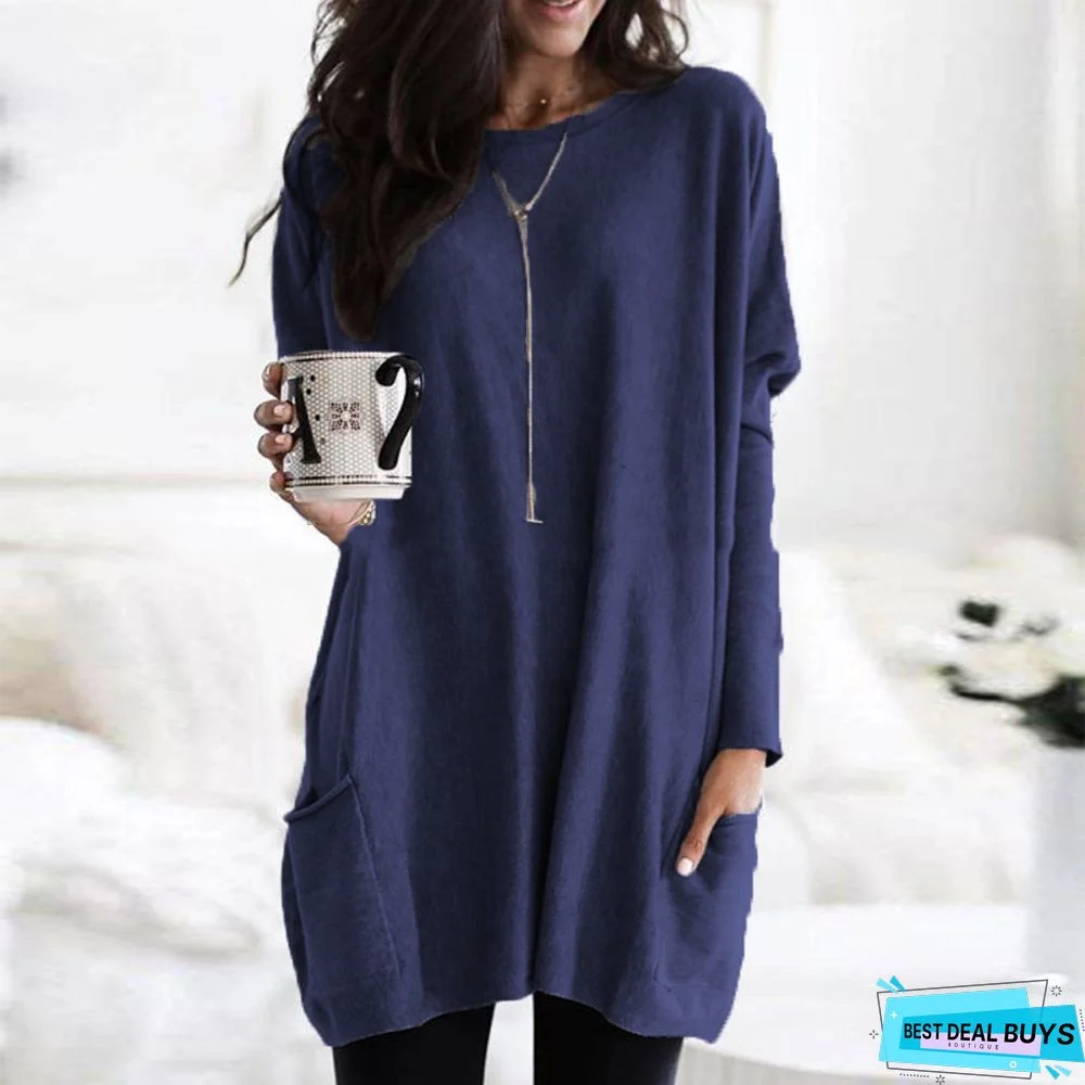 Animal Print Casual Long Sleeve Mini Knitting Dress