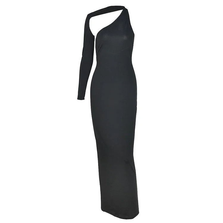 Promsstyle Backless one shoulder solid long dress Prom Dress 2023