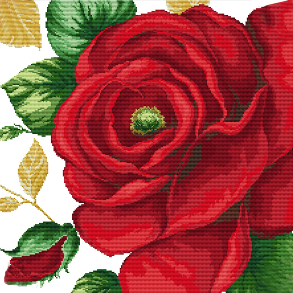 

Rose - 14CT Stamped Cross Stitch - 48*48CM, 501 Original