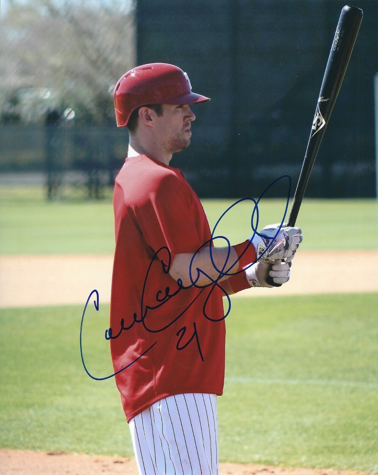 Signed 8x10 COLLIN COWGILL Philadelphia Phillies Autographed Photo Poster painting - COA