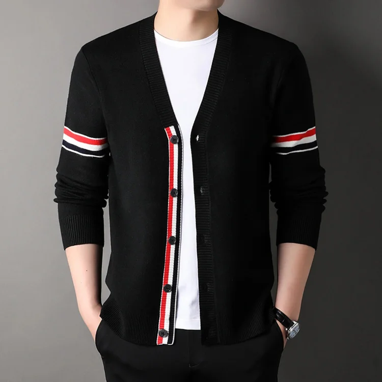 Mingyejia 2025 New Cardigan Male Solid Color Knitted Sweater Autumn Winter Cotton Cardigan Men Casual Home Buttons Cardigans Men's Coat
