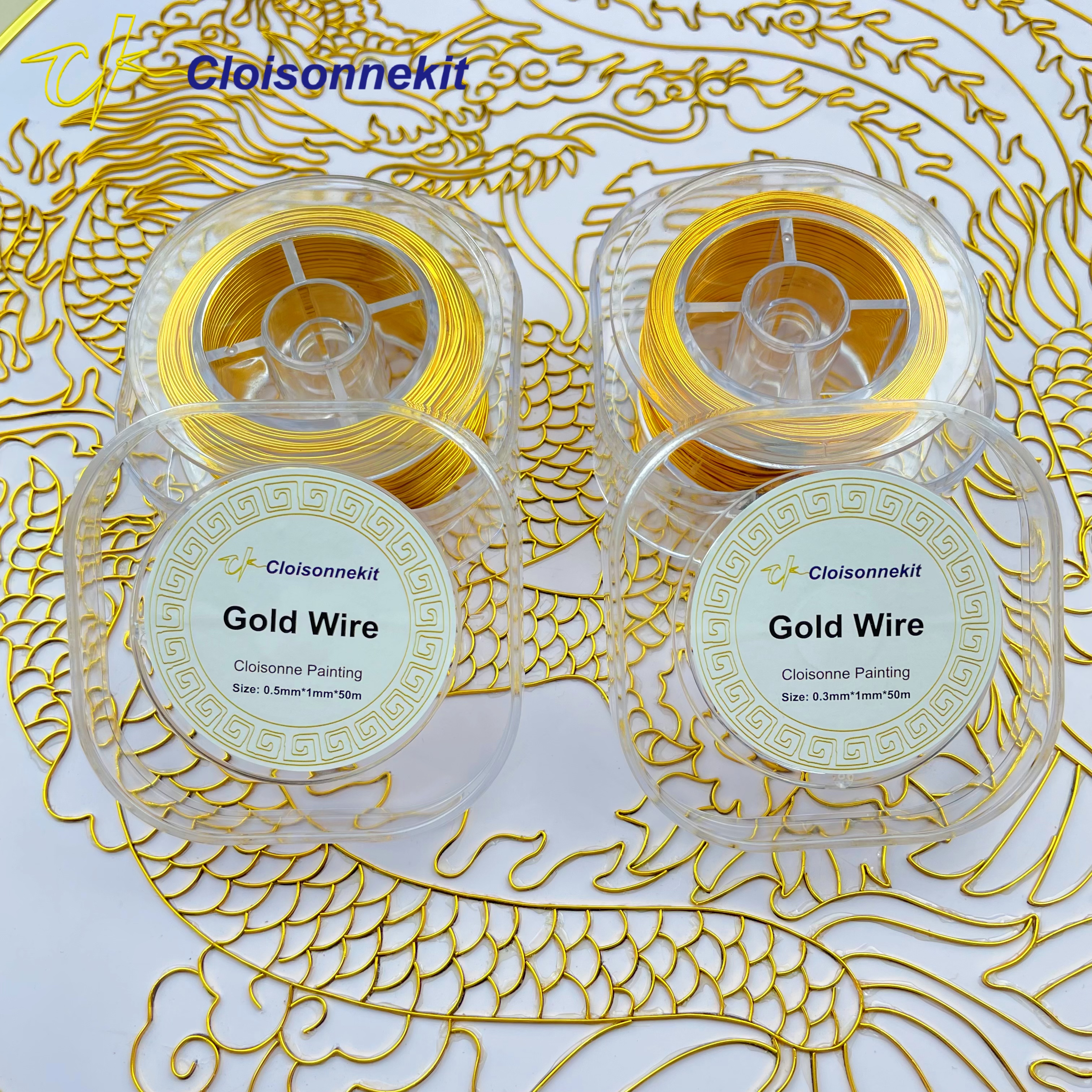 50m Cloisonne painting flat wire gold/silver/black wire- new packaging with storage box - Cloisonnekit