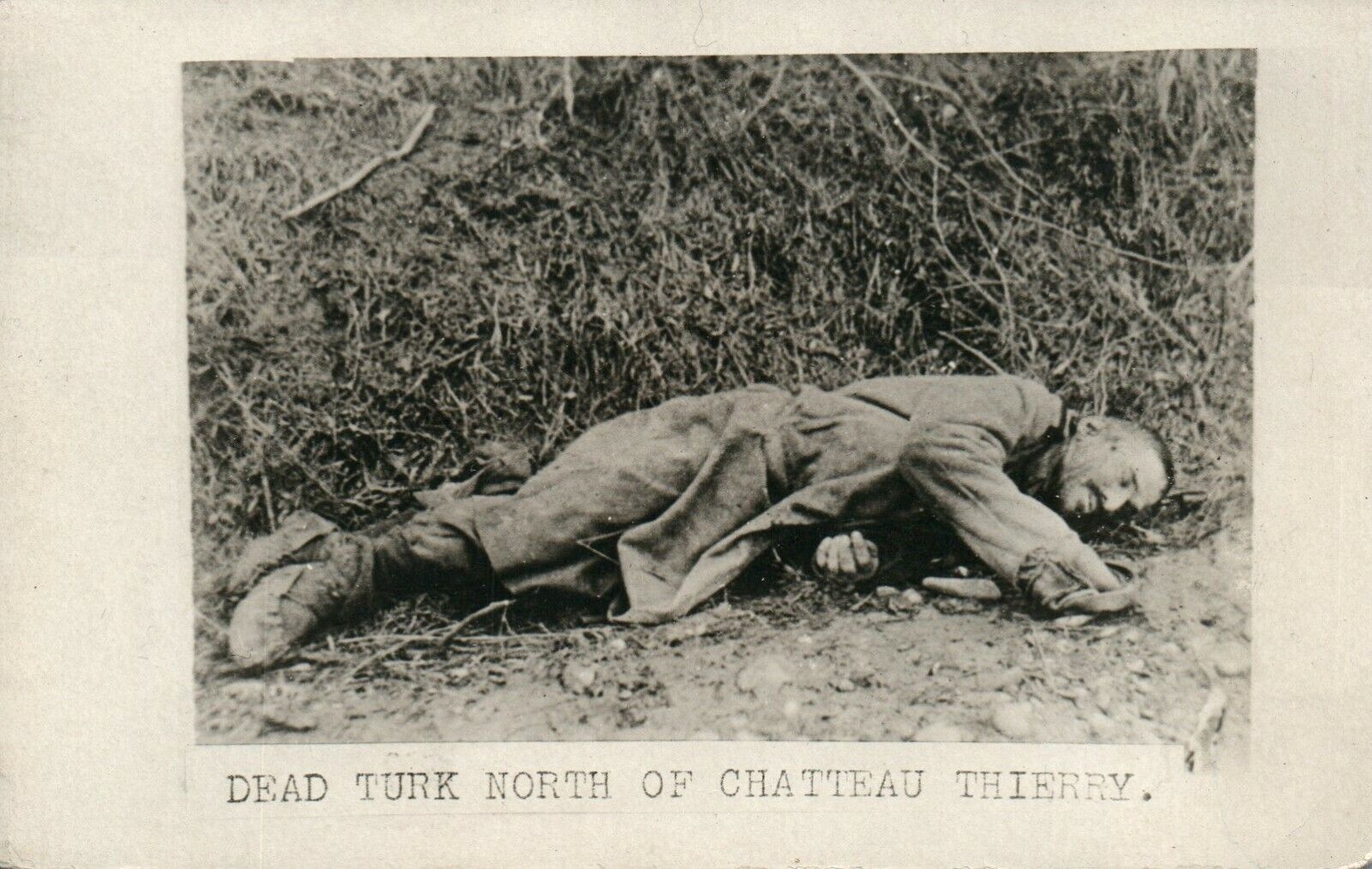 WWI WWII Dead Turk Ottoman North of Chateau Thierry Real Photo Poster painting RPPC Postcard