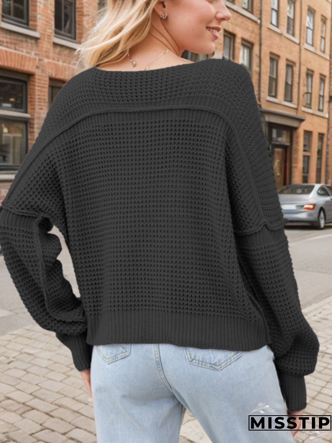 V-Neck Long Sleeve Sweater